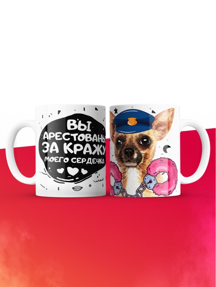 Кружка на 14 февраля вы арестованы за кражу моего сердечка  Жуковский