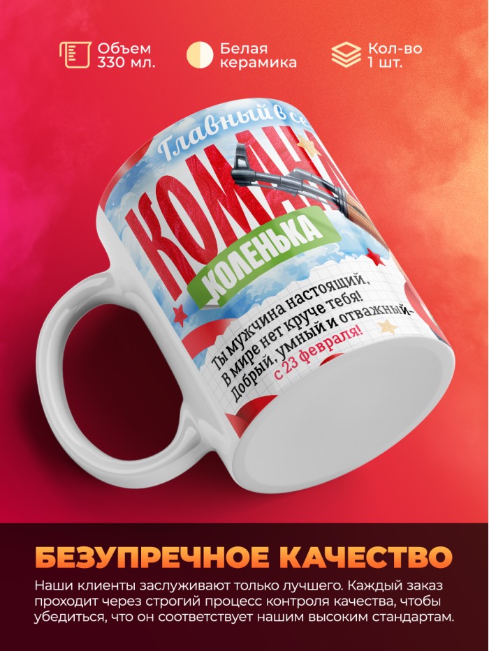 Кружка главный в семье командир Коленька  Жуковский