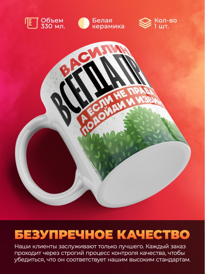 Кружка Василина всегда права  Жуковский