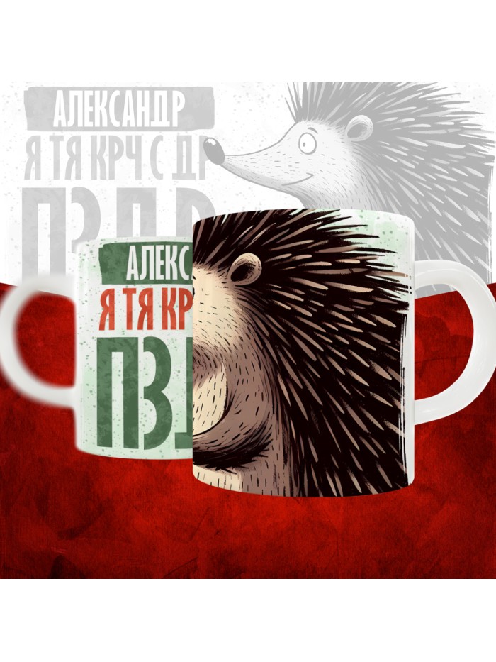 Кружка с принтом, Александр я тя крч с др пзр, с днем рождения, Александр 330 мл.  Жуковский