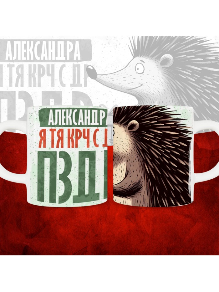 Кружка с принтом, Александра я тя крч с др пзр, с днем рождения, Александра 330 мл.  Жуковский